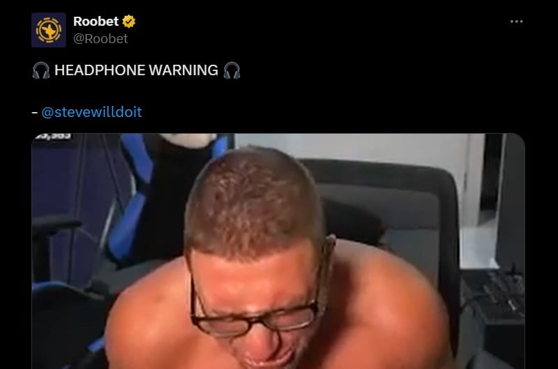 Twitter SteveWillDoIt 101K Roobet Win